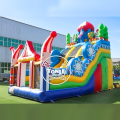 Manufactured by TONLE Circus Clown Inflatable Slide Bounce House