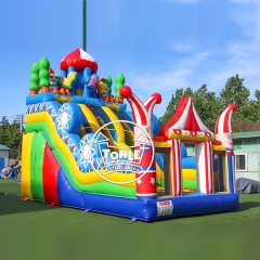 Manufactured by TONLE Circus Clown Inflatable Slide Bounce House