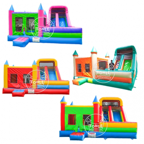 Most popular cheap inflatable jumping castle bounce house with slide combo for sale