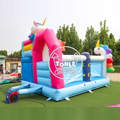 Unicorn Inflatable Bouncy Castle Combo with Slide fo Rental Business