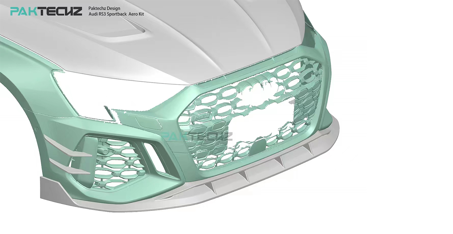 奥迪RS3 8Y Paktechz碳纤维前唇Ver.2