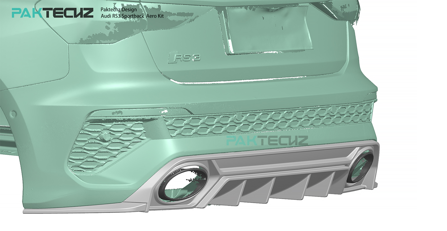 奥迪RS3 8Y Paktechz碳纤维后唇