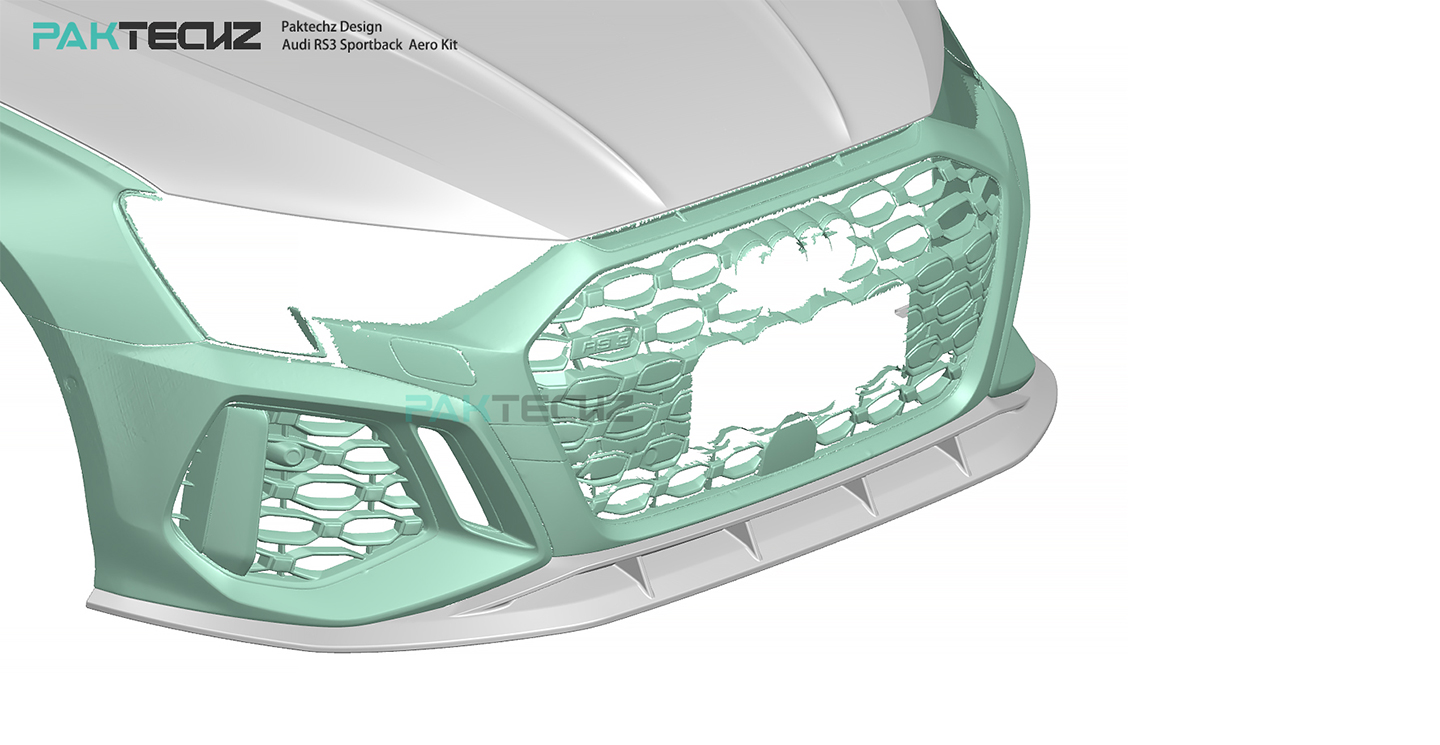 Audi RS3 8Y Paktechz Design Carbon Fiber Front Lip Ver.1