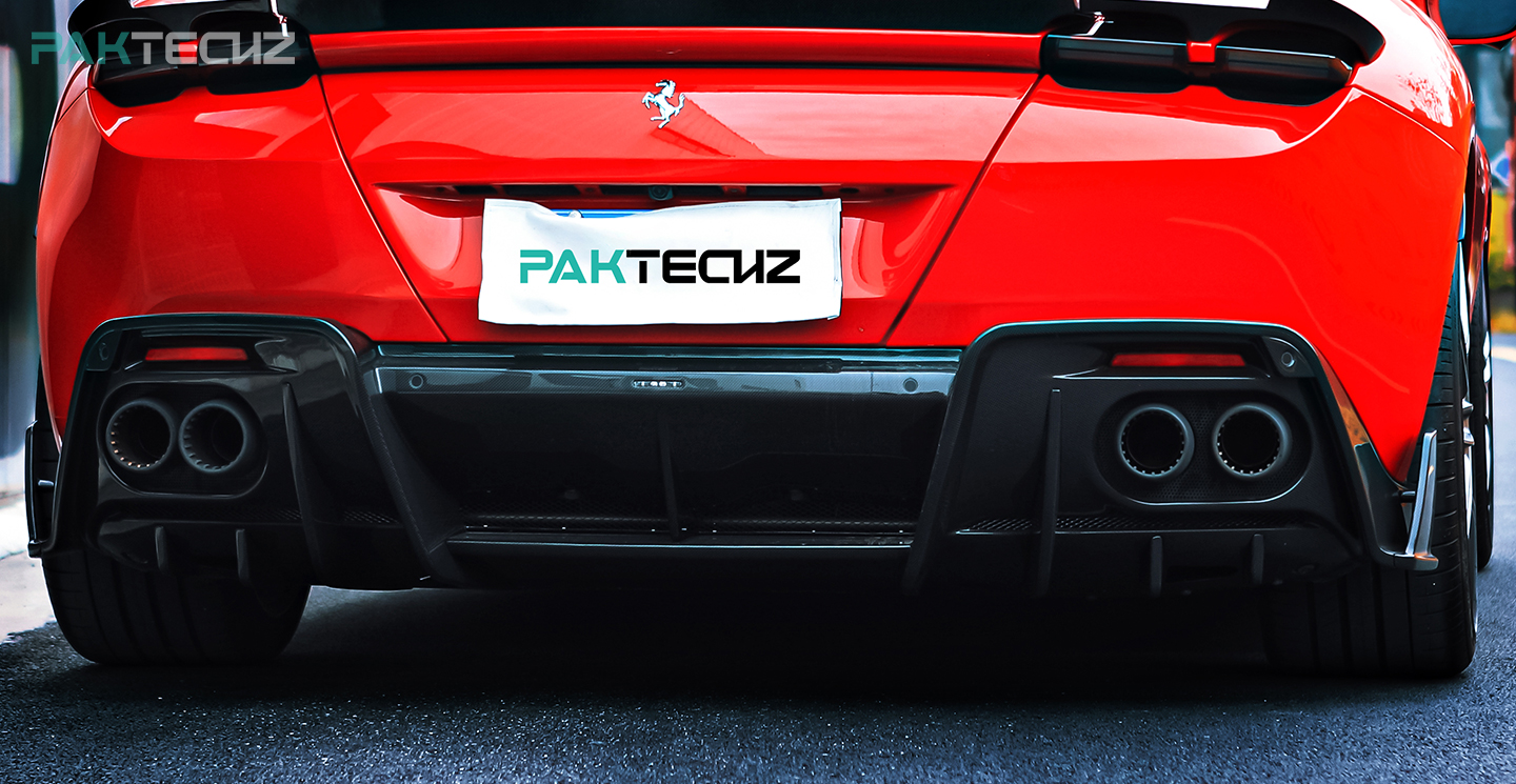 Ferrari Roma Paktechz Design Carbon Fiber Rear Diffuser