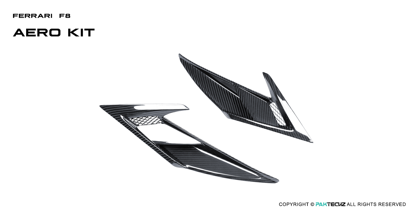 Ferrari F8 Paktechz Design Carbon Fiber Front Vent Trims