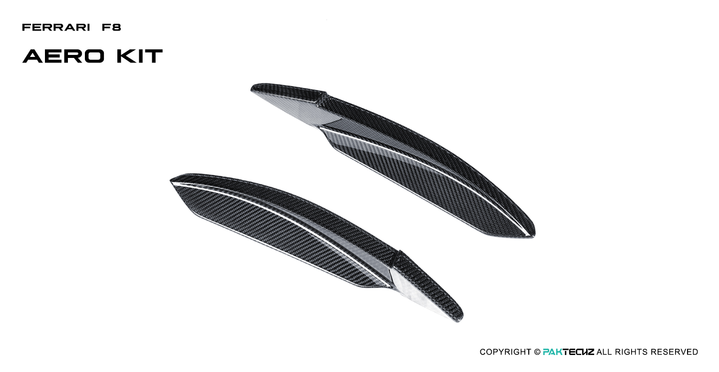 Ferrari F8 Paktechz Design Carbon Fiber Front Canards