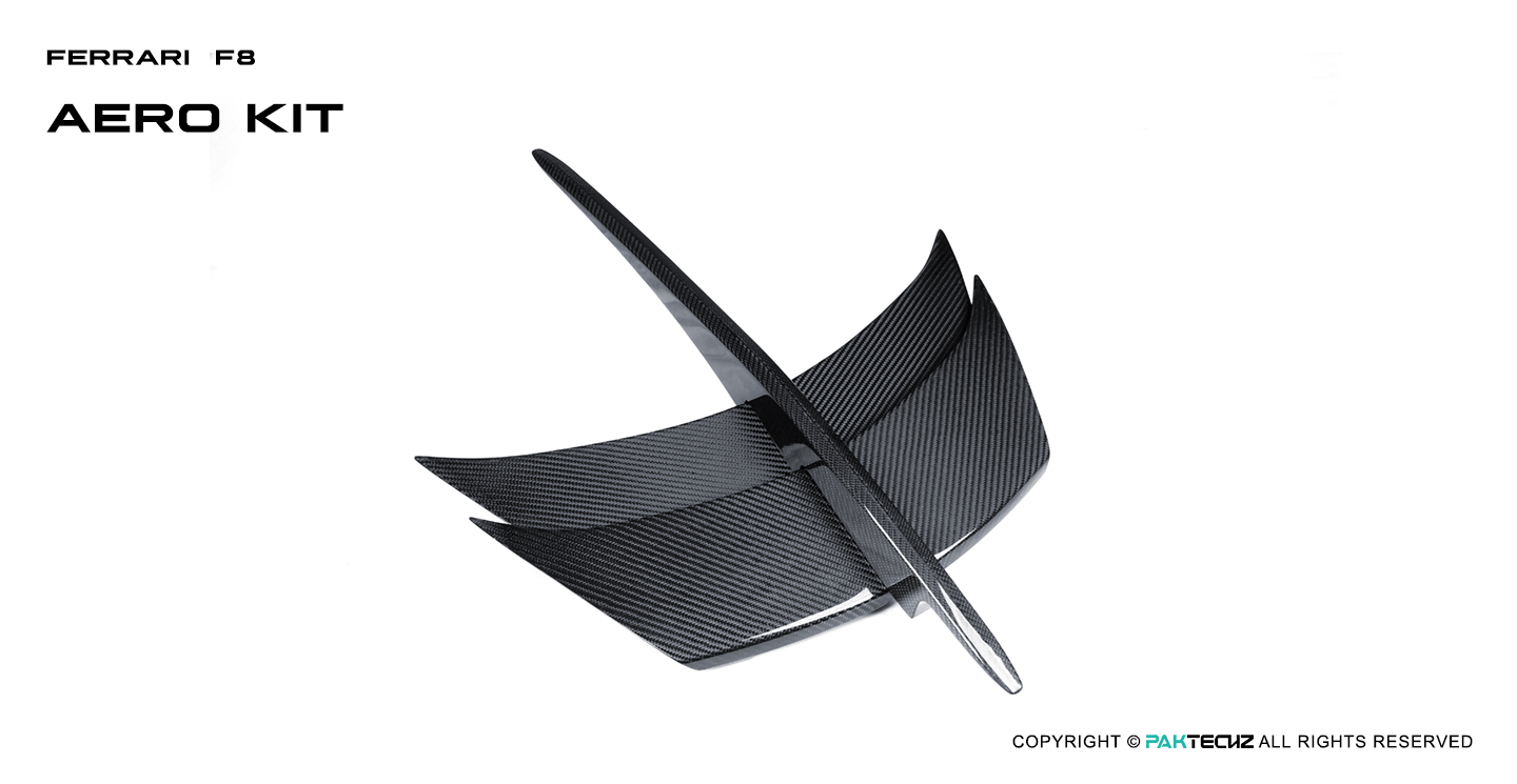 Ferrari F8 Paktechz Design Carbon Fiber Hood Vent Trim