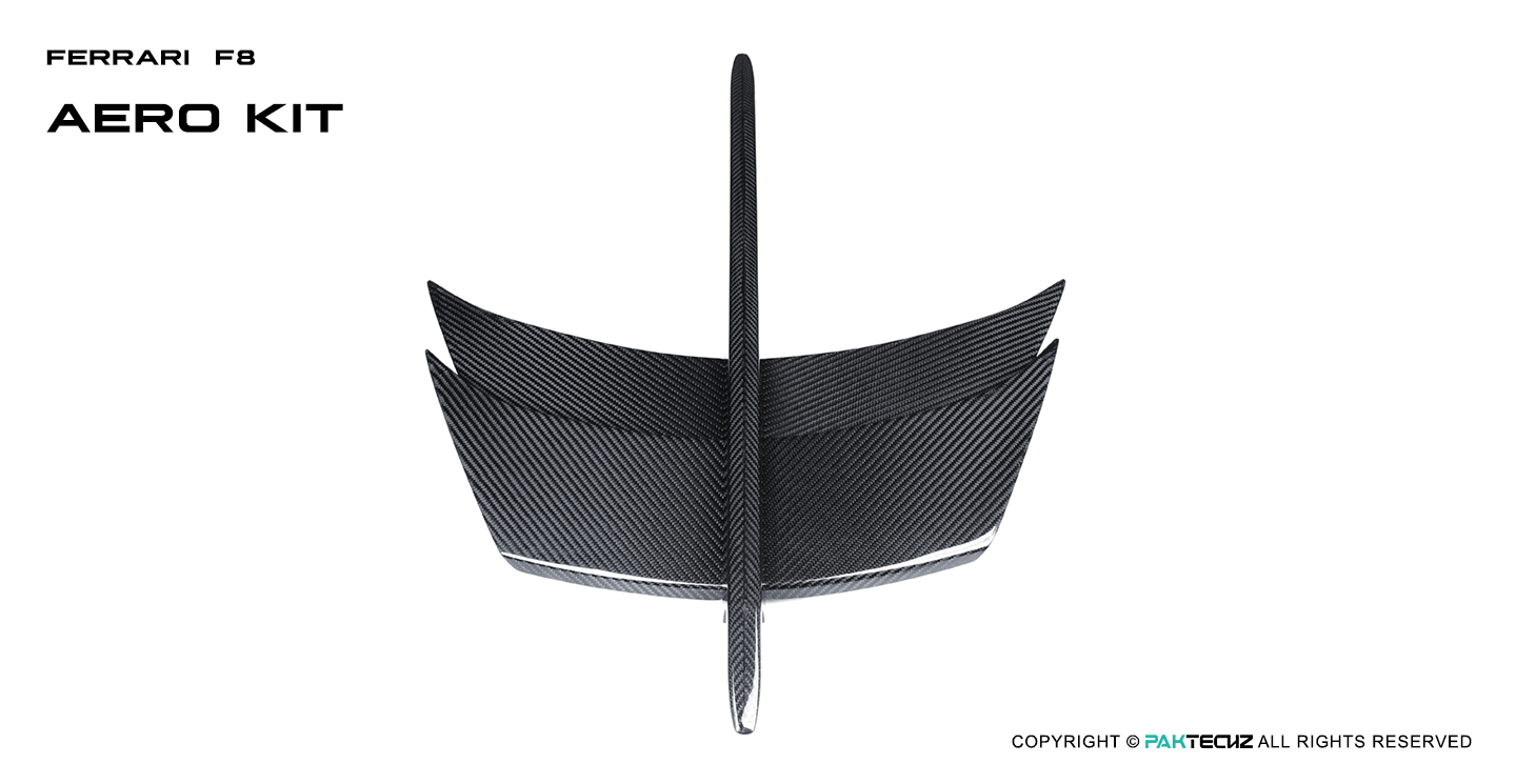 Ferrari F8 Paktechz Design Carbon Fiber Hood Vent Trim