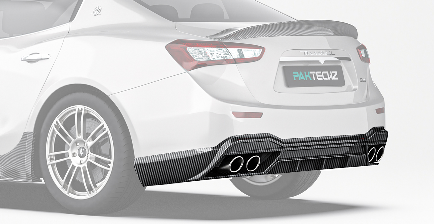 Maserati Ghibli Paktechz Design Carbon Fiber Rear Diffuser