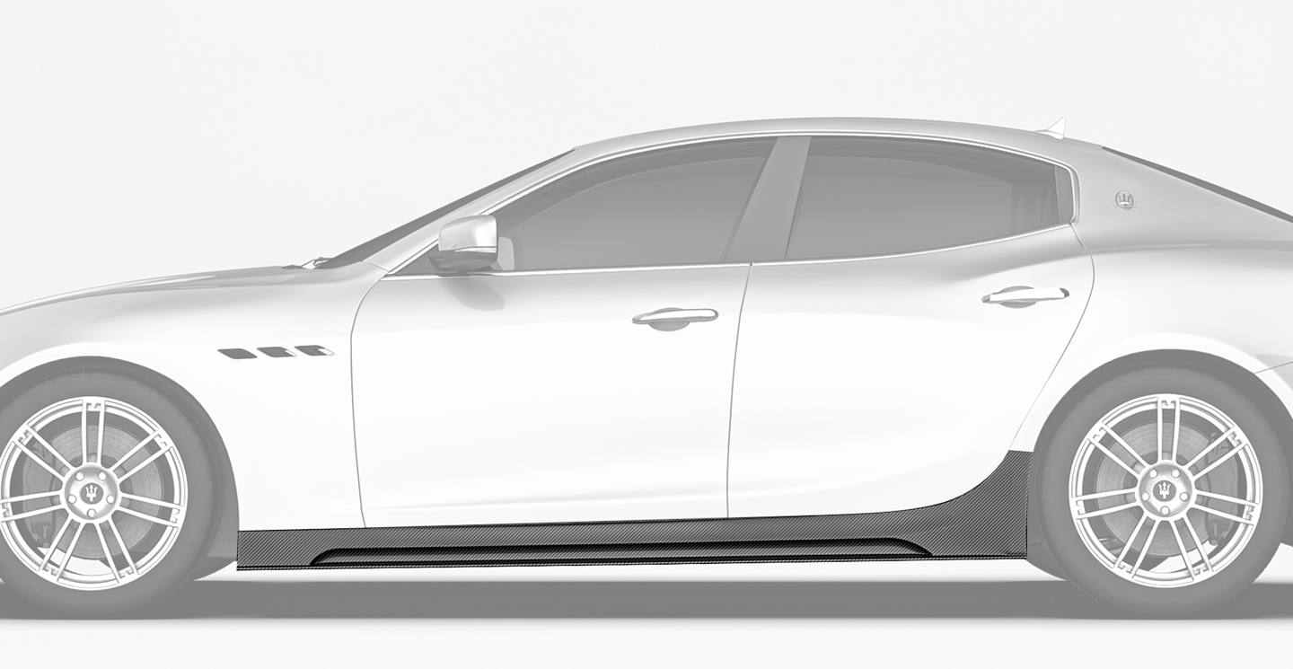 Maserati Ghibli Paktechz Design Carbon Fiber Side Skirts