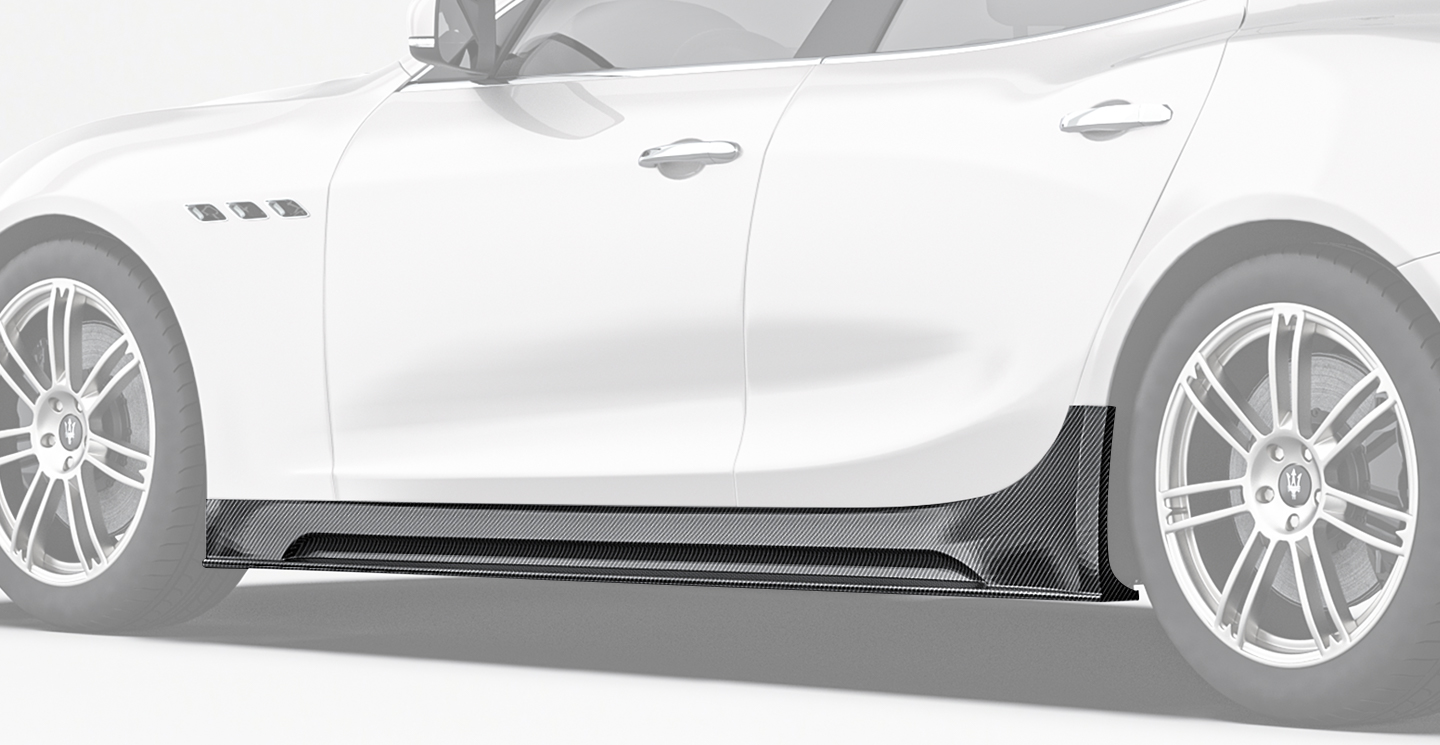 Maserati Ghibli Paktechz Design Carbon Fiber Side Skirts