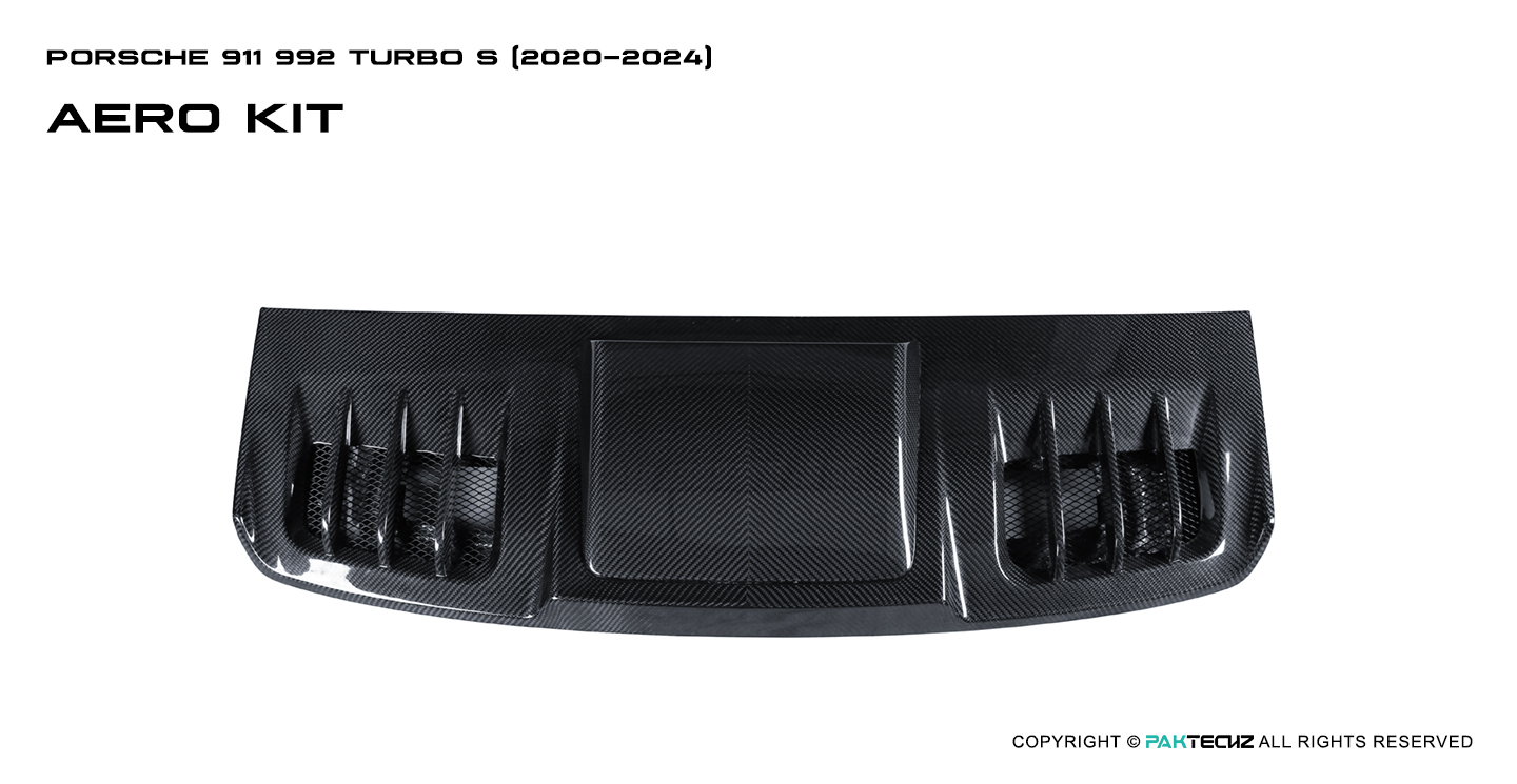 Porsche 992 Turbo S Paktechz Design Carbon Fiber Rear Engine Lid