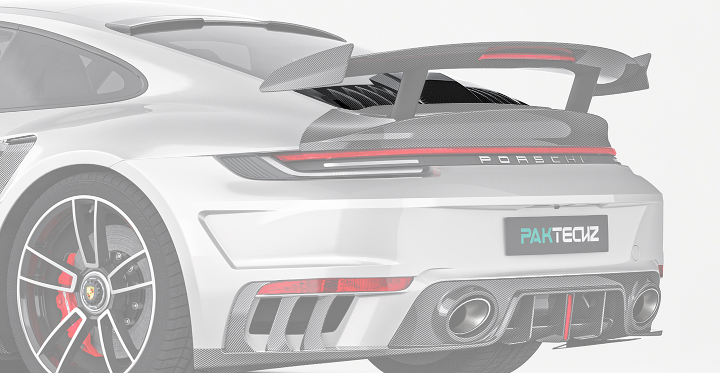 Porsche 992 Turbo S Paktechz Design Carbon Fiber Rear Engine Lid