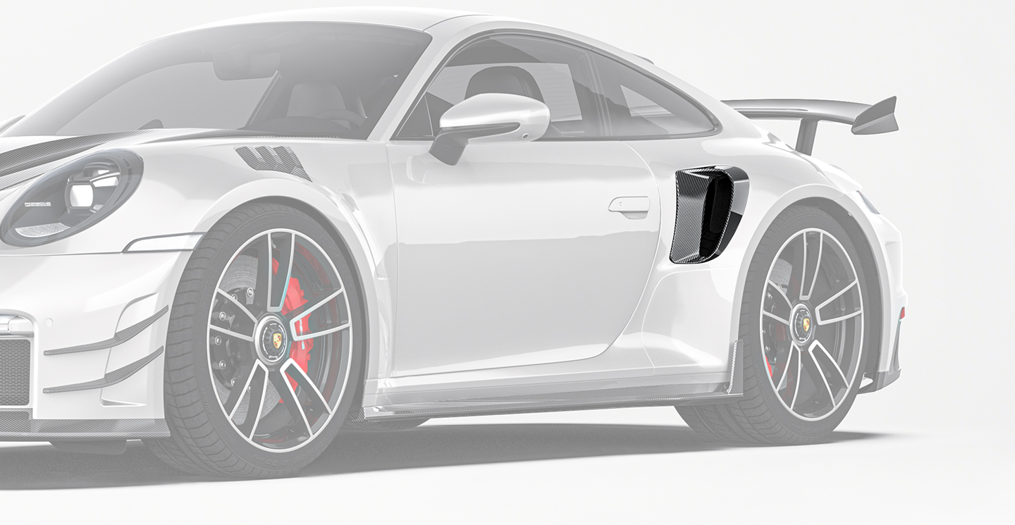 Porsche 992 Turbo S Paktechz Design Carbon Fiber Side Air Intakes