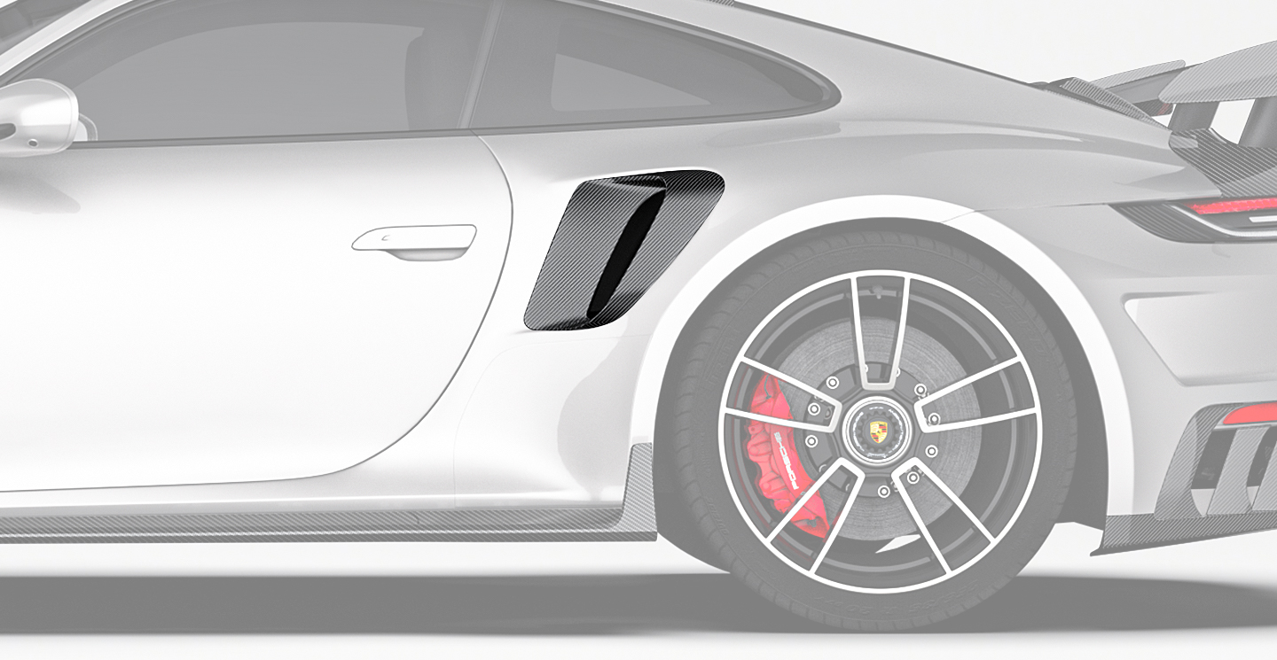 Porsche 992 Turbo S Paktechz Design Carbon Fiber Side Air Intakes