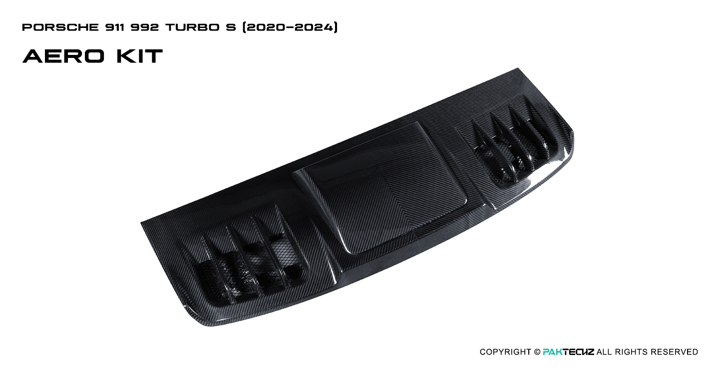 Porsche 992 Turbo S Paktechz Design Carbon Fiber Rear Engine Lid