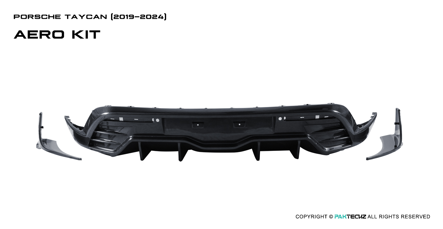 Porsche Taycan Paktechz Design Carbon Fiber Rear Diffuser