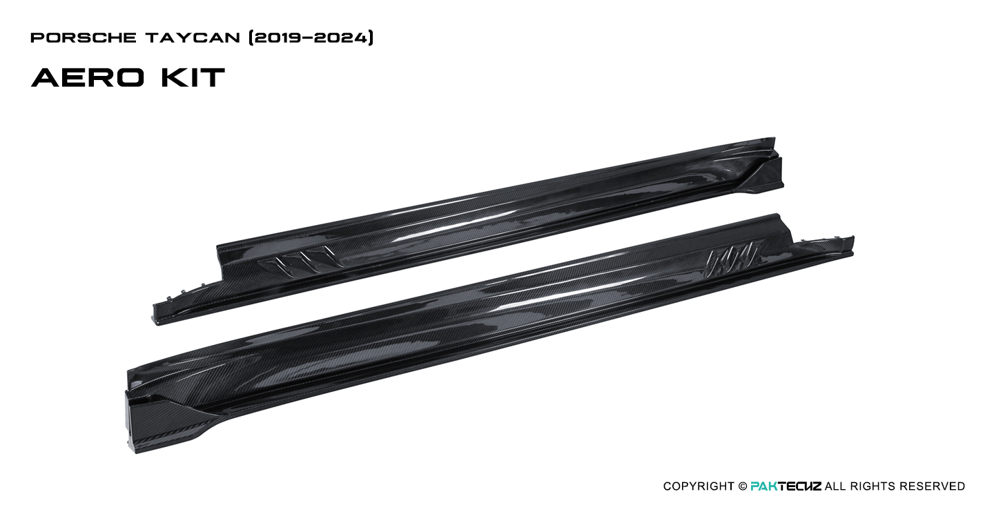 Porsche Taycan Paktechz Design Carbon Fiber Side Skirts