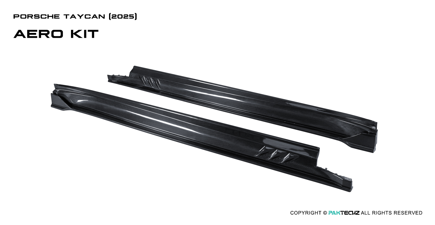 Porsche 2025 Taycan Paktechz Design Carbon Fiber Side Skirts