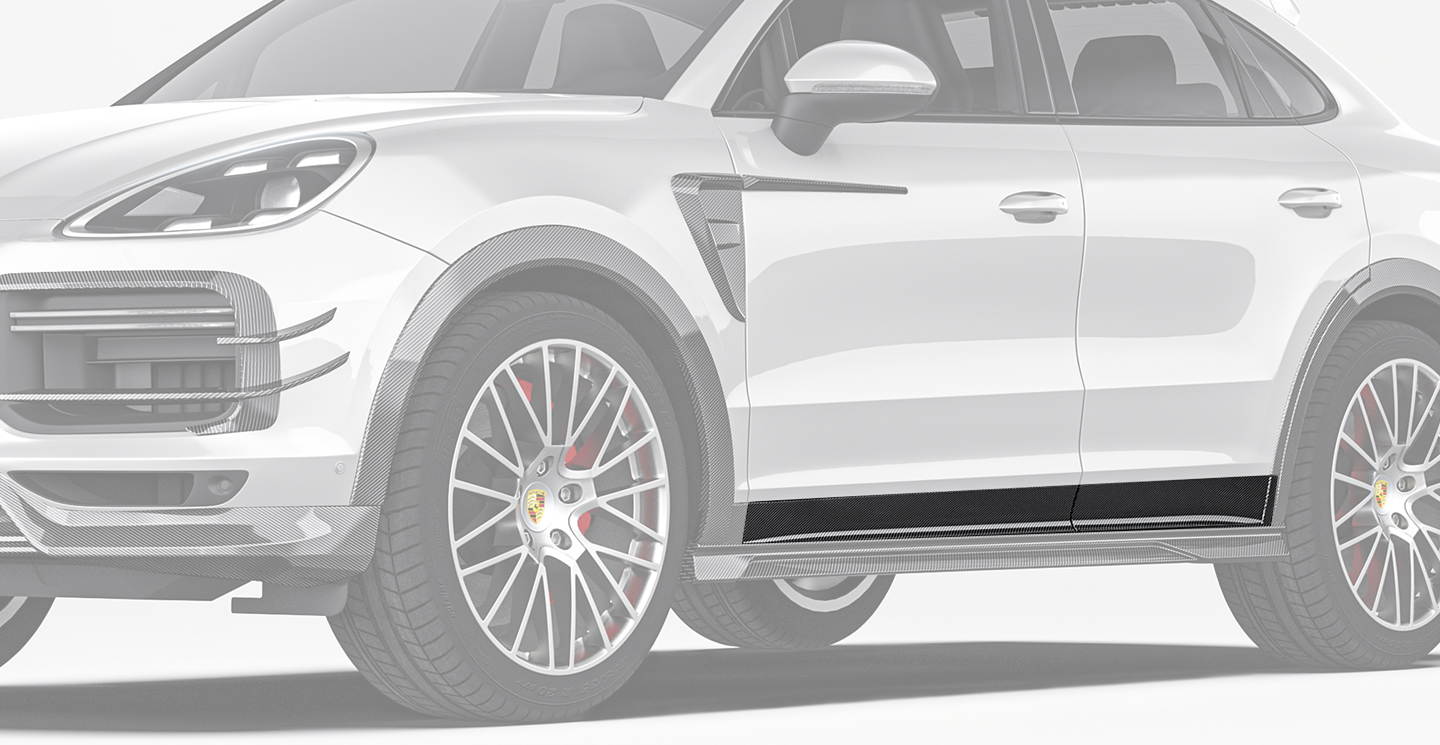 Porsche Cayenne Paktechz Design Carbon Fiber Lower Door Molding