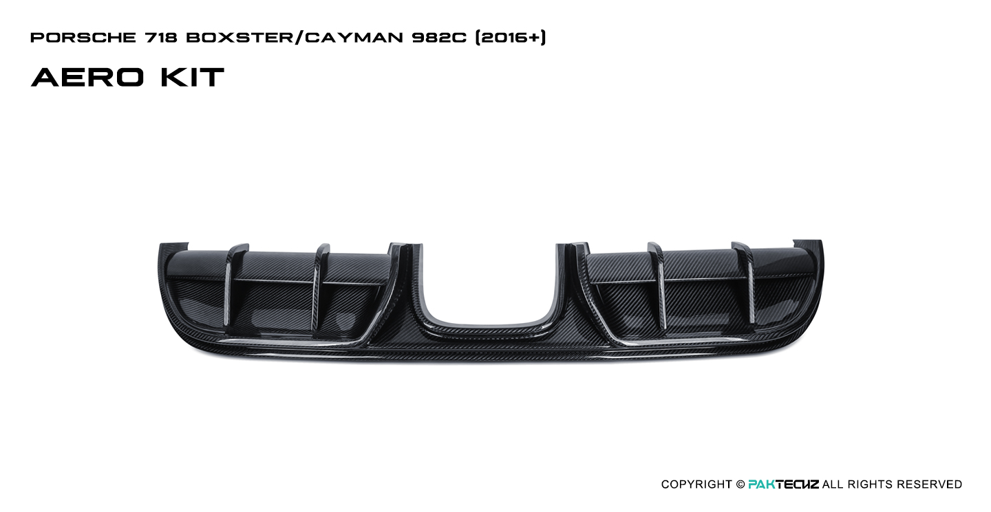 Porsche 718 Paktechz Design Carbon Fiber Rear Diffuser