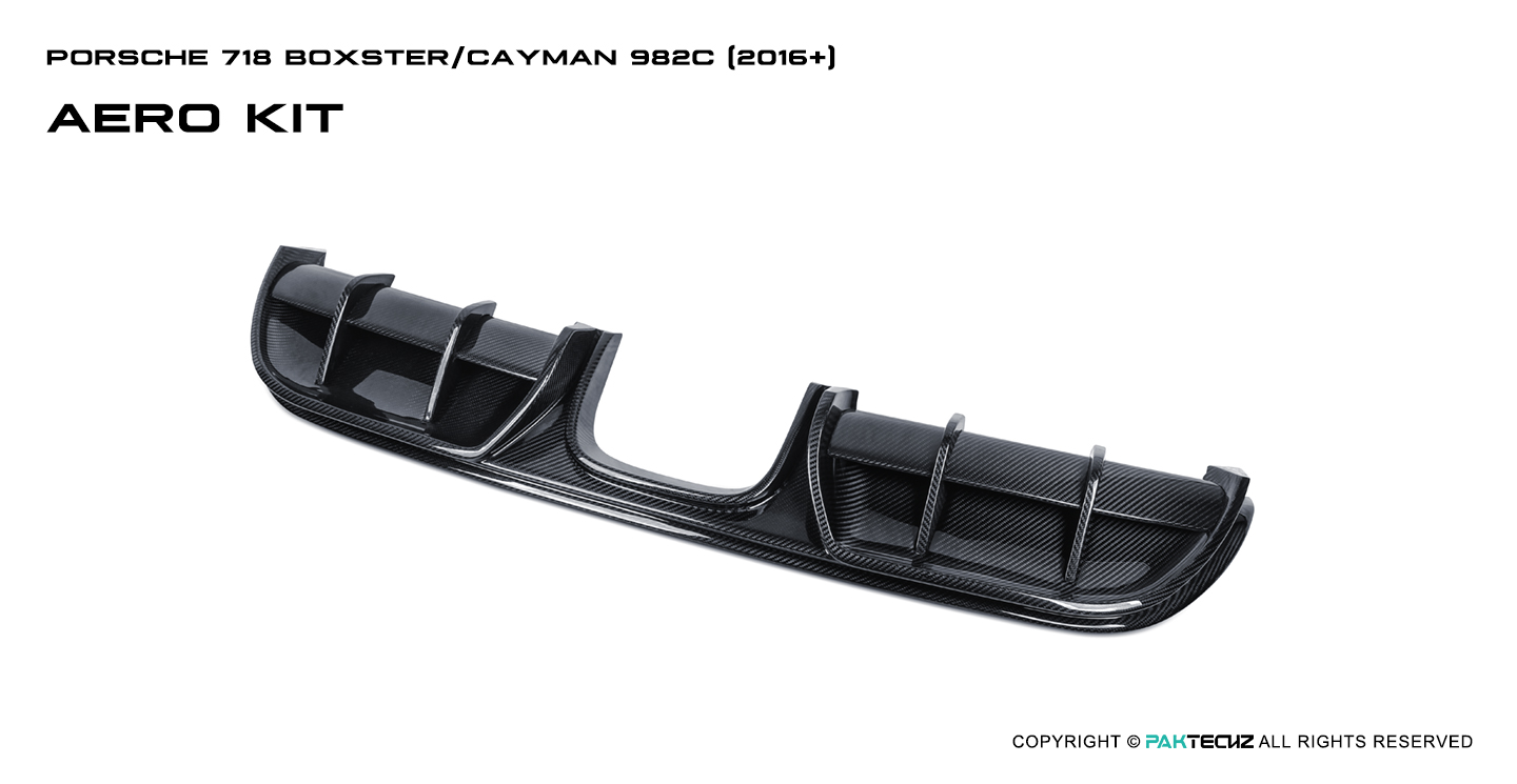 Porsche 718 Paktechz Design Carbon Fiber Rear Diffuser