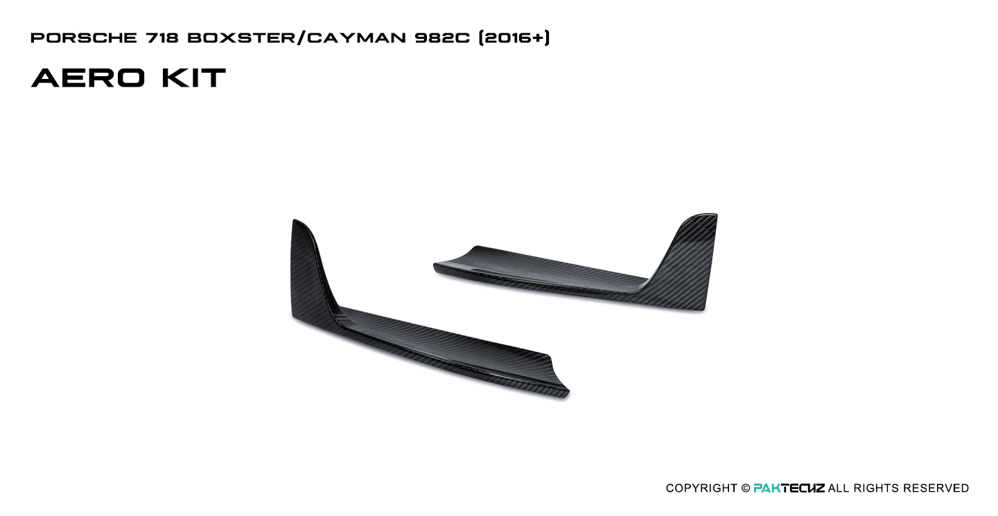 Porsche 718 Paktechz Design Carbon Fiber Rear Side Splitter