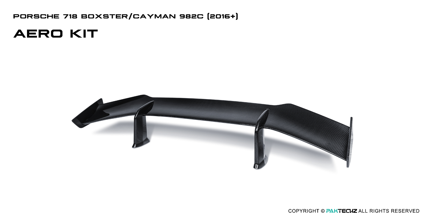 Porsche 718 Paktechz Design Carbon Fiber Rear Spoiler