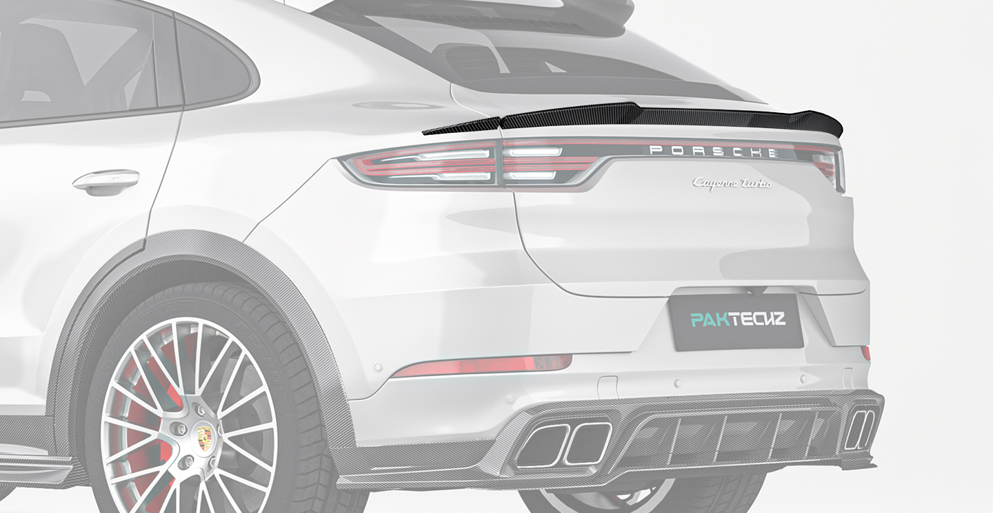 Porsche Cayenne Paktechz Design Carbon Fiber Rear Spoiler