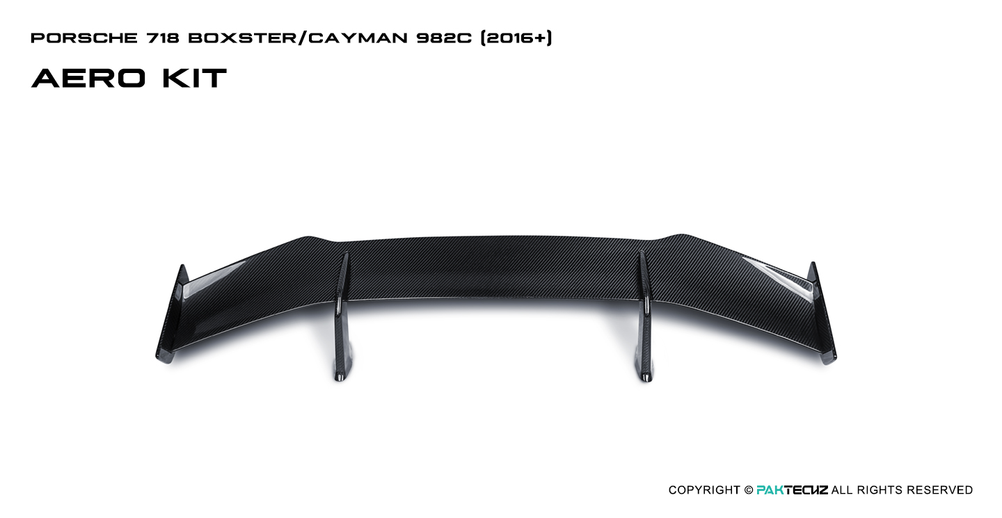 Porsche 718 Paktechz Design Carbon Fiber Rear Spoiler