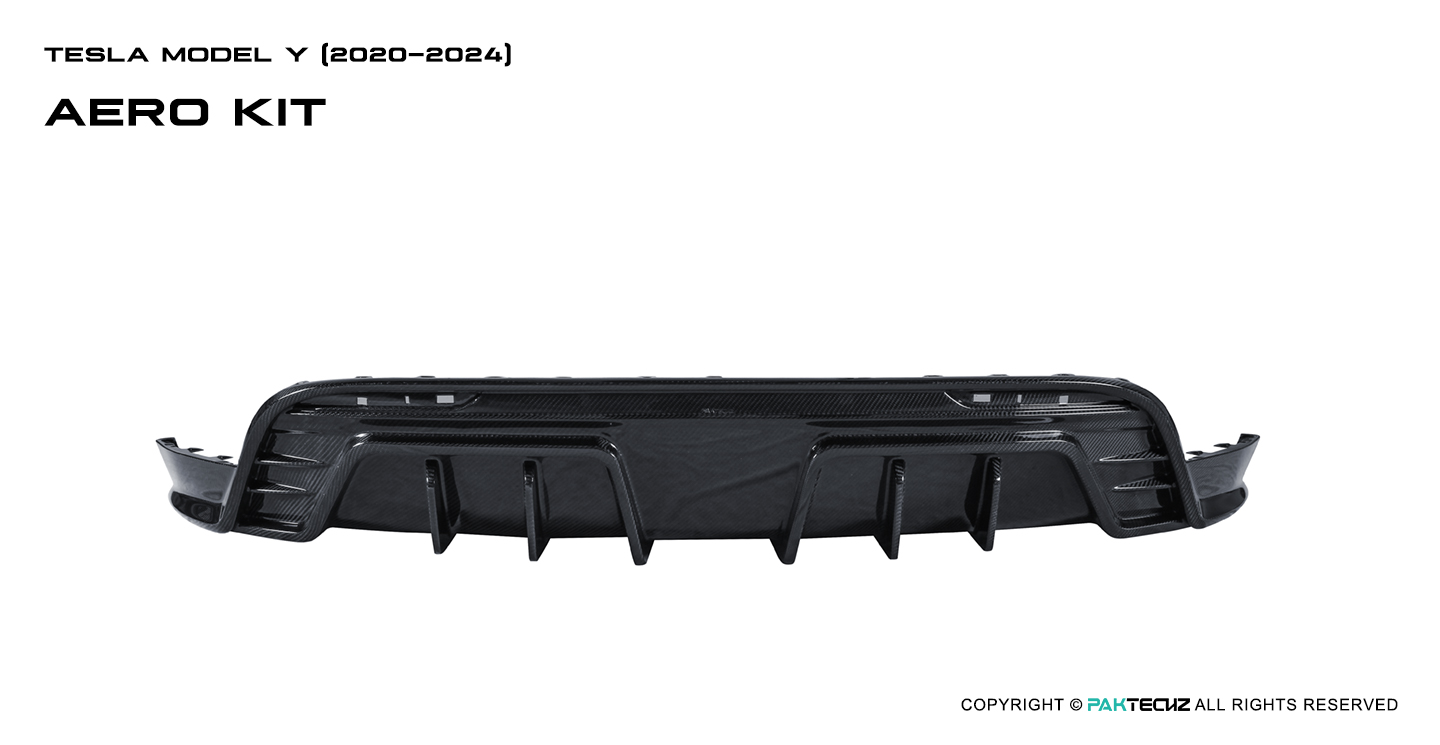 Tesla Model Y Paktechz Design Carbon Fiber Rear Diffuser