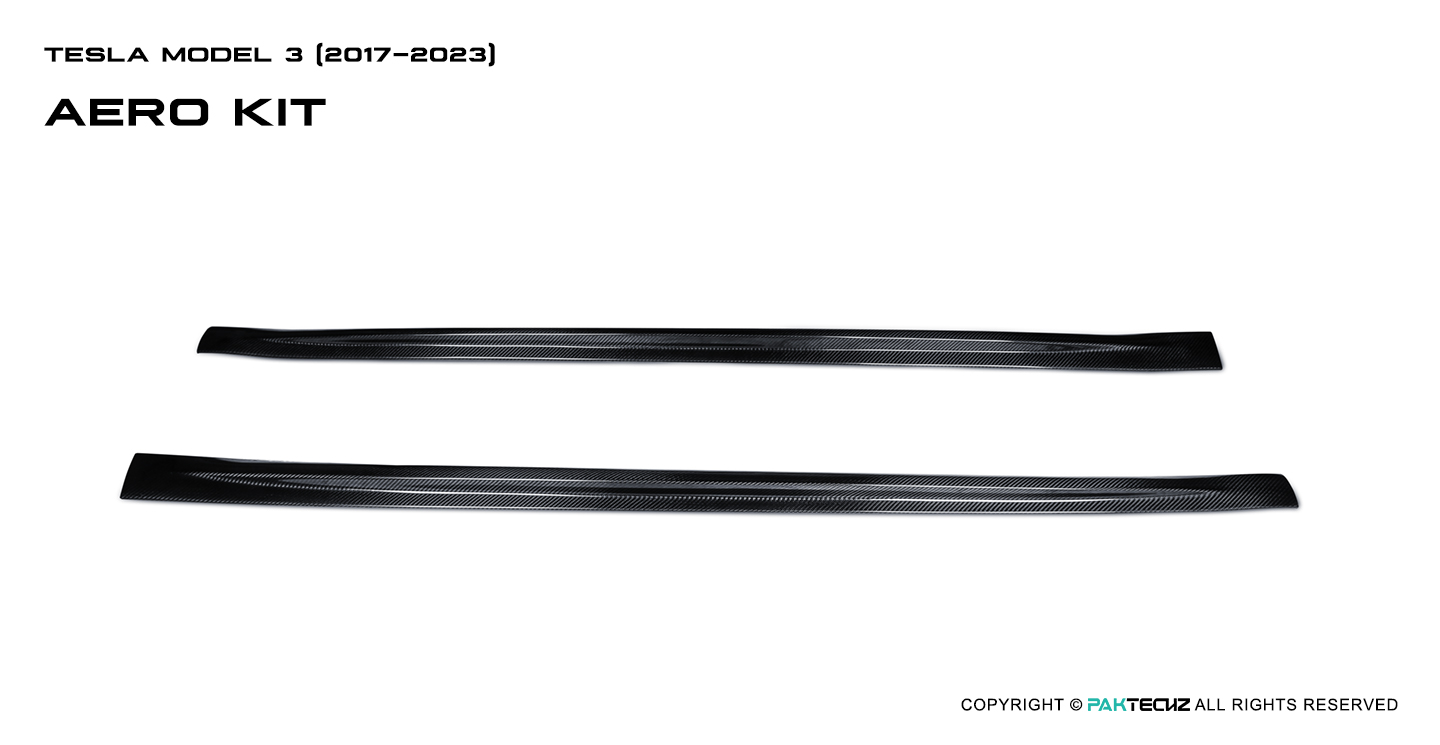 特斯拉 Model 3  Paktechz 款碳纤维侧裙