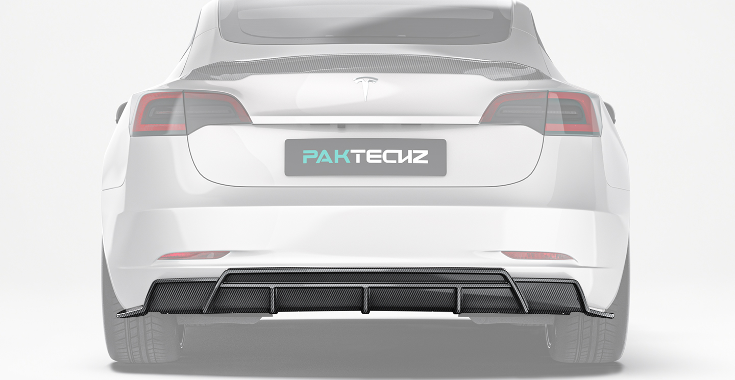 特斯拉 Model 3  Paktechz 款碳纤维后唇