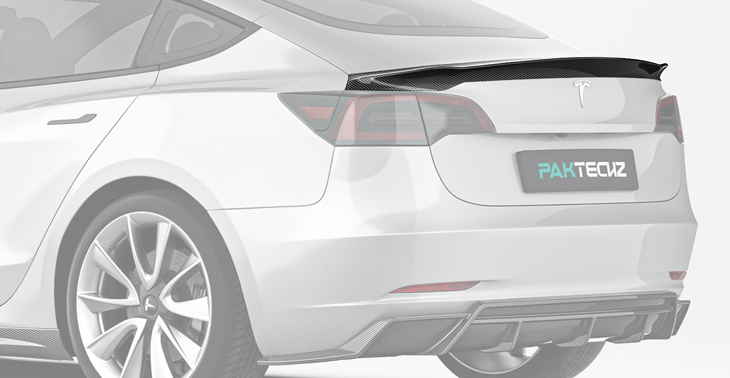 特斯拉 Model 3  Paktechz 款碳纤维尾翼