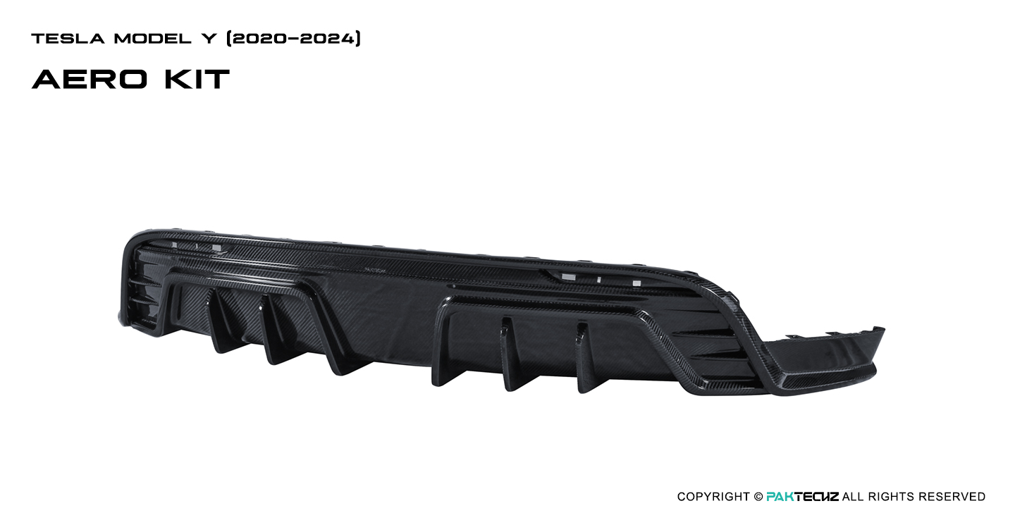 Tesla Model Y Paktechz Design Carbon Fiber Rear Diffuser