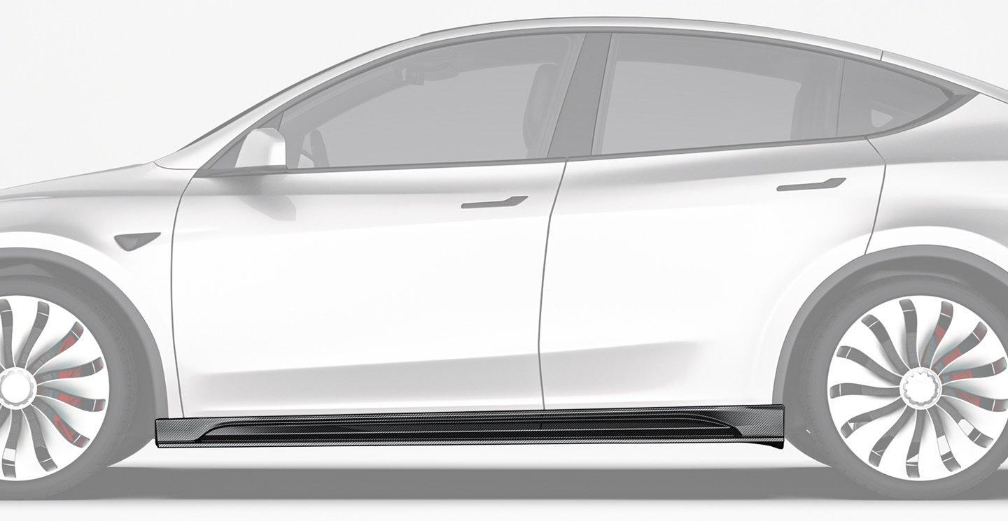 特斯拉 Model Y  Paktechz 款碳纤维侧裙