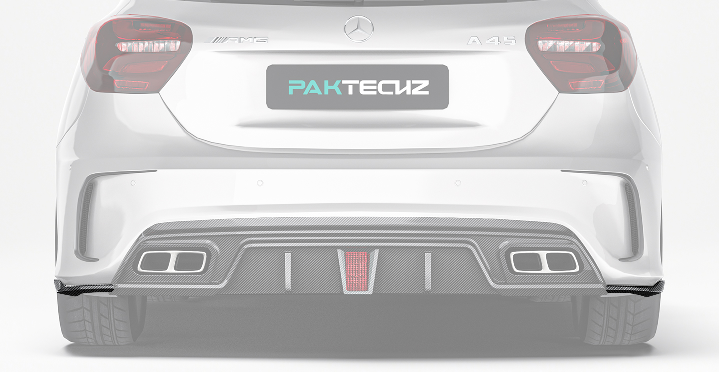 Mercedes Benz A-Class (W176) Paktechz Design Carbon Fiber Rear Side Splitter