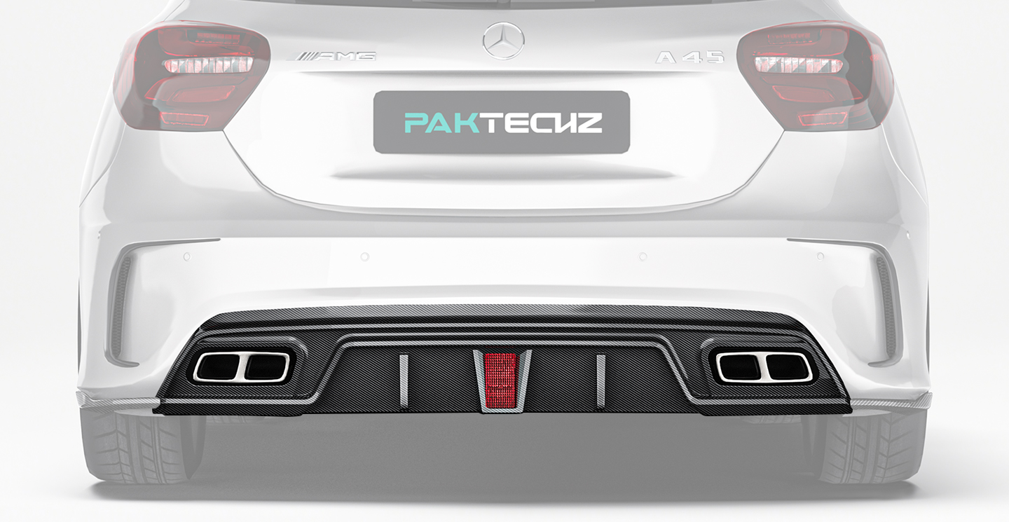 Mercedes Benz A-Class (W176) Paktechz Design Carbon Fiber Rear Diffuser