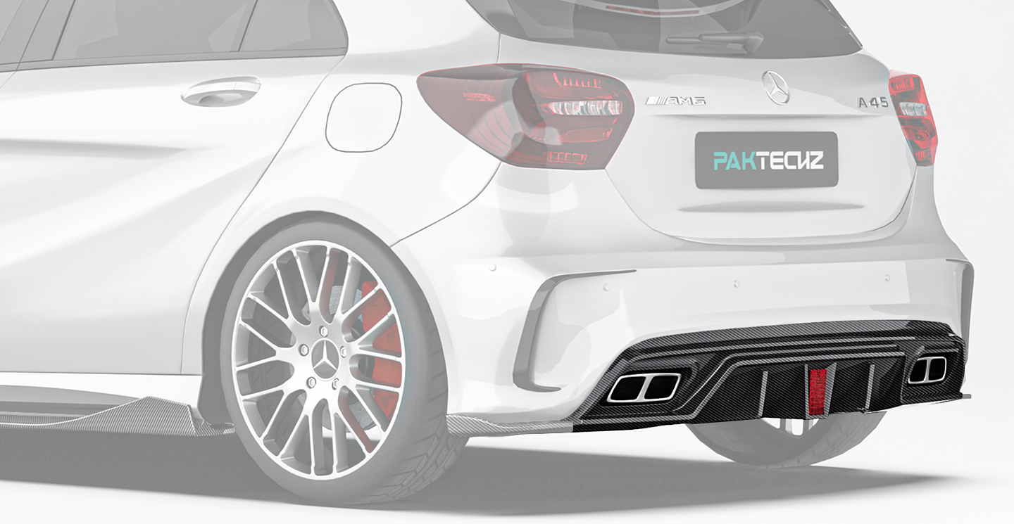 Mercedes Benz A-Class (W176) Paktechz Design Carbon Fiber Rear Diffuser