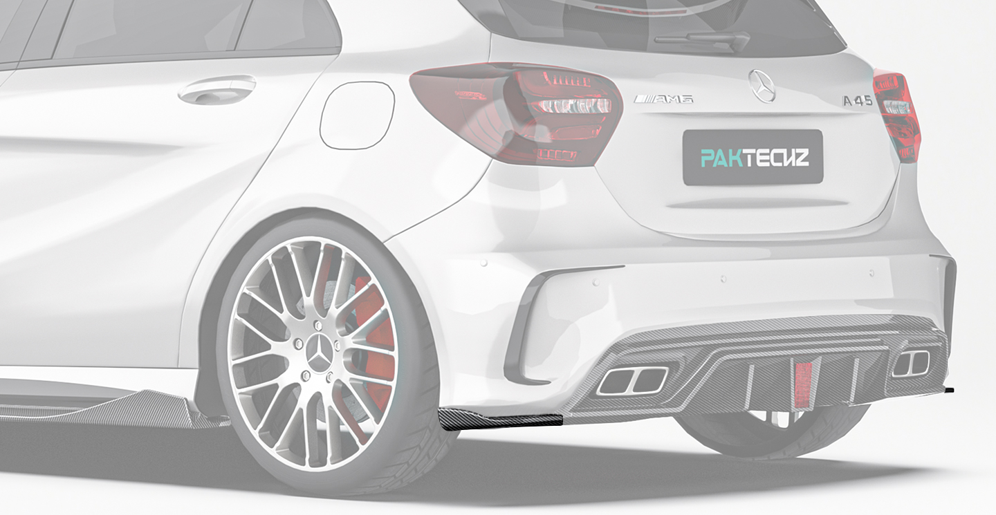 Mercedes Benz A-Class (W176) Paktechz Design Carbon Fiber Rear Side Splitter