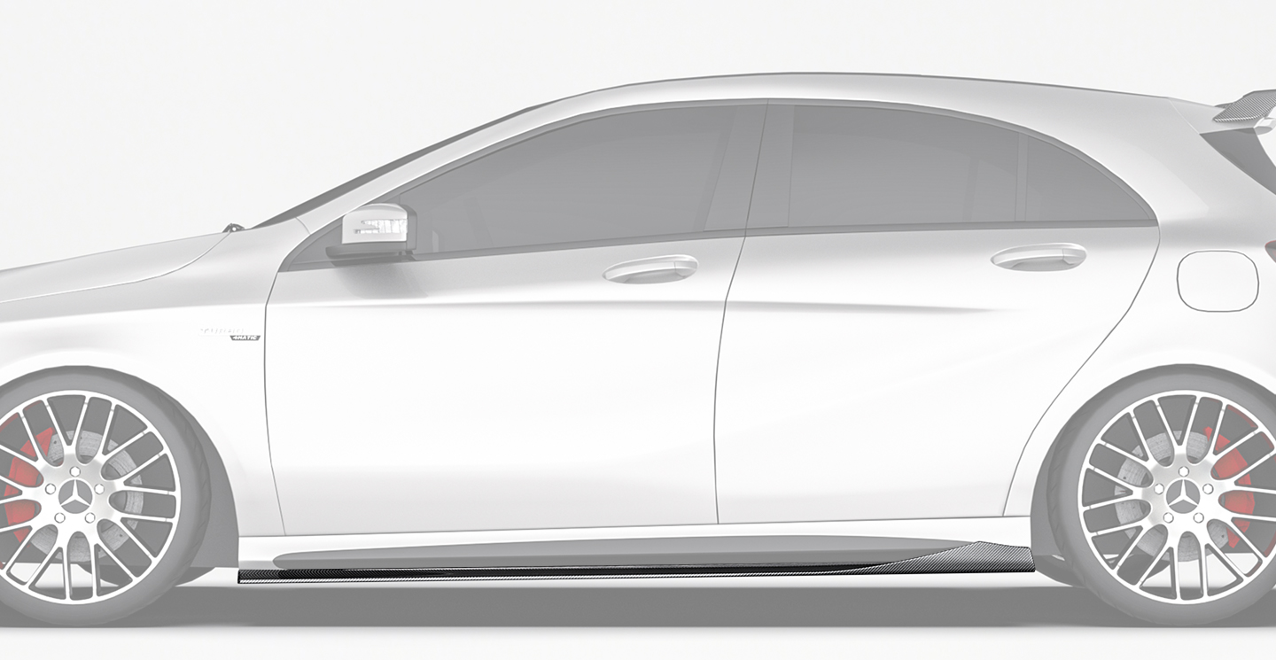 Mercedes Benz A-Class (W176) Paktechz Design Carbon Fiber Side Skirts