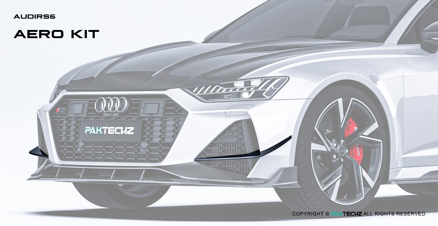 Audi RS6 C8 Paktechz Design Carbon Fiber Front Canards