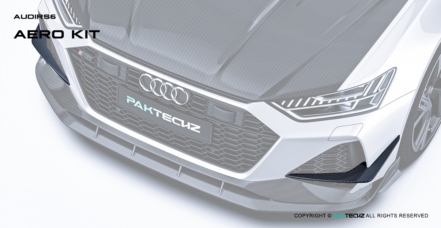 Audi RS6 C8 Paktechz Design Carbon Fiber Front Canards
