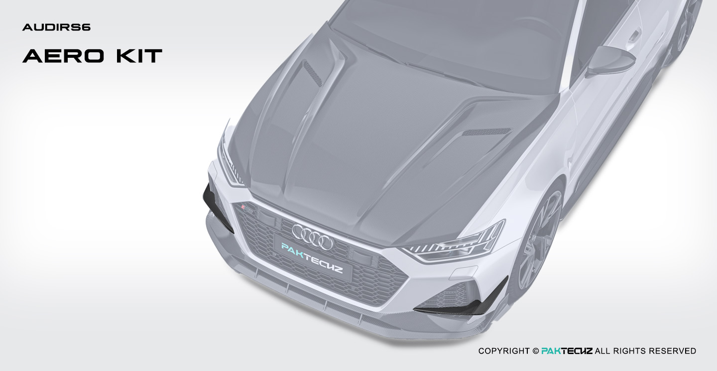 Audi RS6 C8 Paktechz Design Carbon Fiber Front Canards