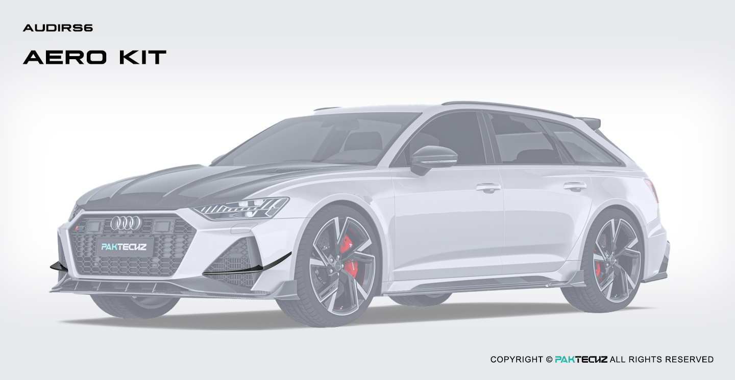 Audi RS6 C8 Paktechz Design Carbon Fiber Front Canards