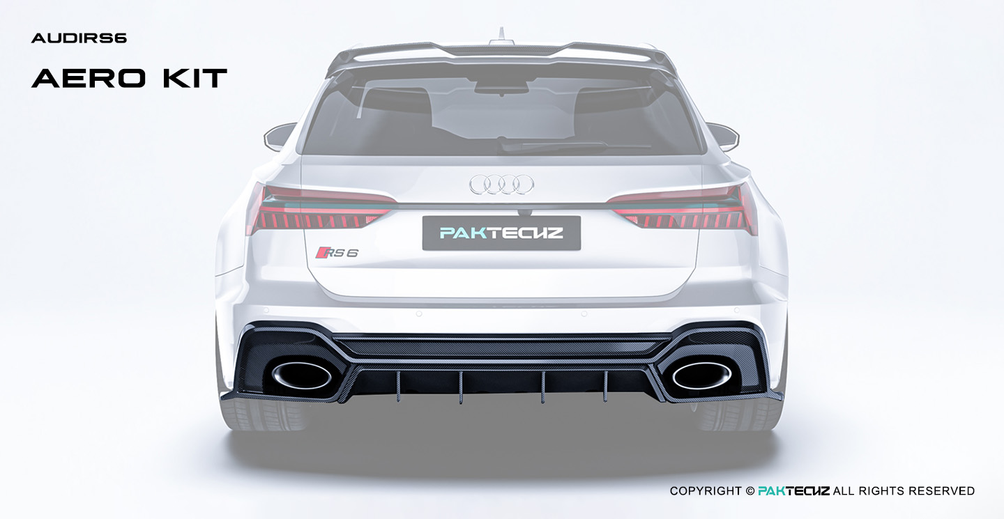 奥迪RS6 C8 Paktechz 款碳纤维后唇