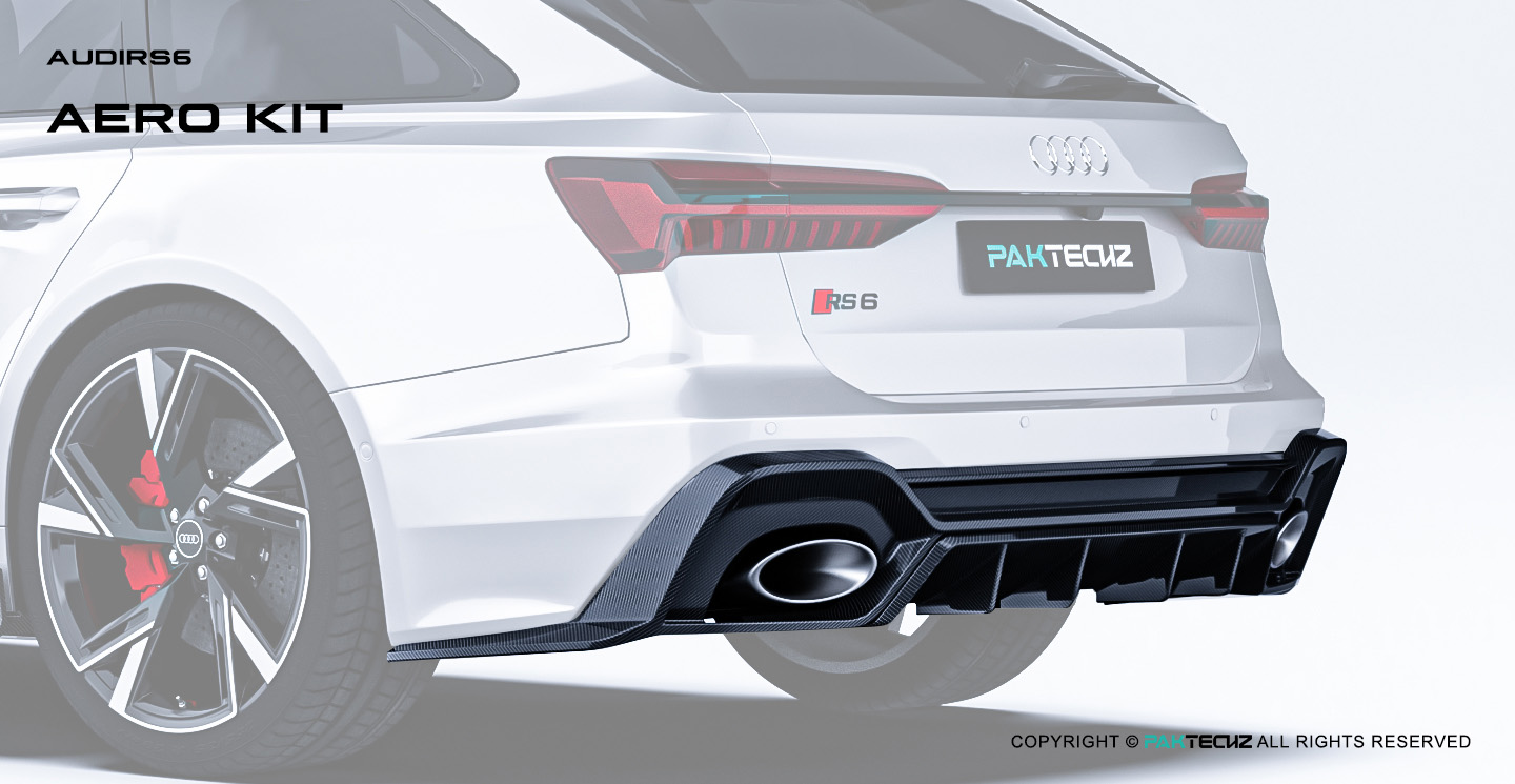 奥迪RS6 C8 Paktechz 款碳纤维后唇