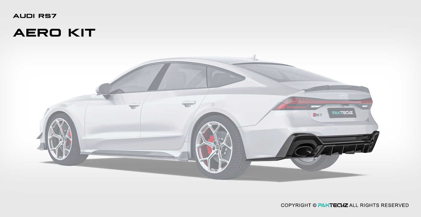 奥迪RS7 C8 Paktechz 款碳纤维后唇