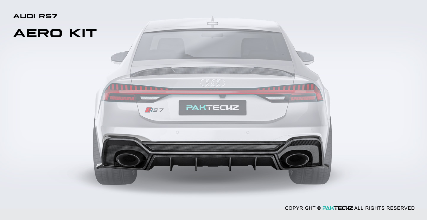 奥迪RS7 C8 Paktechz 款碳纤维后唇