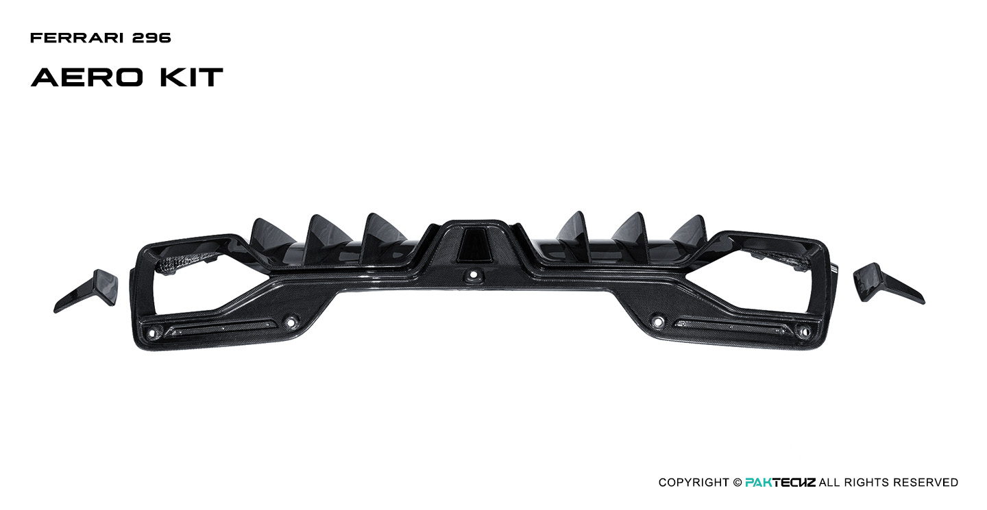 Ferrari 296 Paktechz Design Carbon Fiber Rear Diffuser
